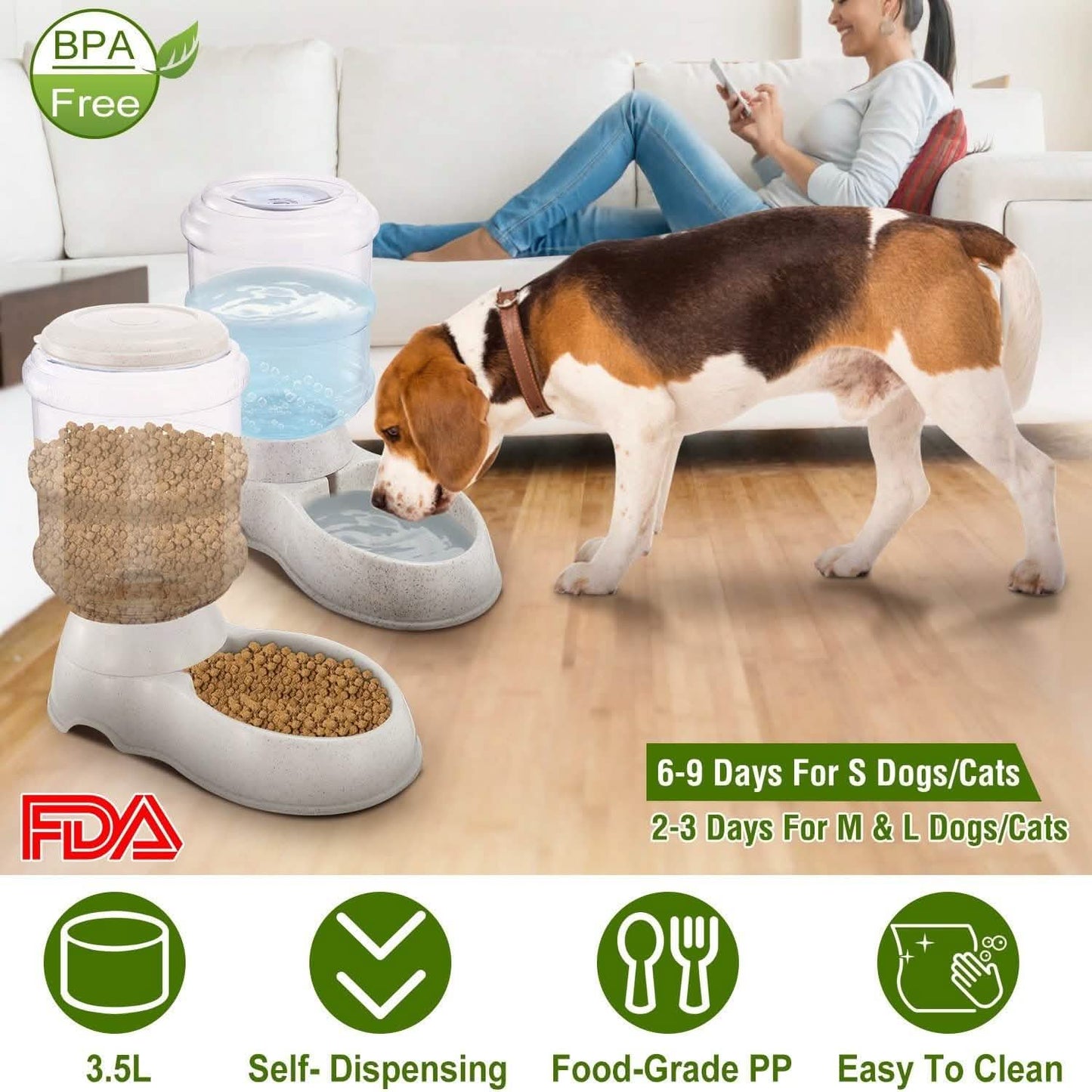 3.5L/1 Gal Pet Water Dispenser Self-Dispensing DailySale