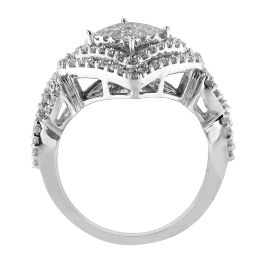 14KT White Gold Diamond Composite Ring (1 cttw, H-I Color, I1-I2 Clarity) Bids.com