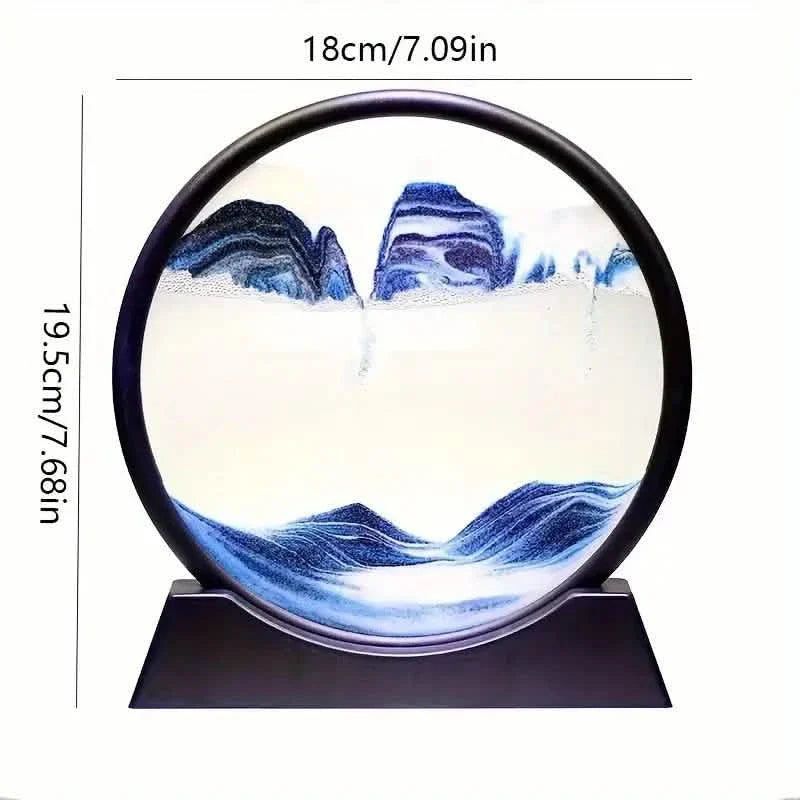 3D Deep Sea Moving Sand Art, Relaxing Kinetic Sandscape Art Table Desktop Decor DailySale
