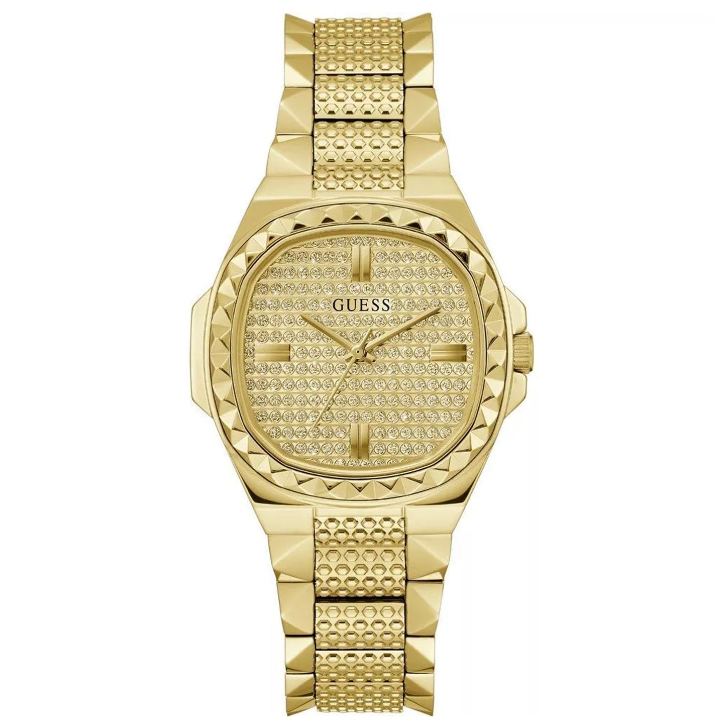 Guess Women's Rebellious Gold Tone Analog Bids.com