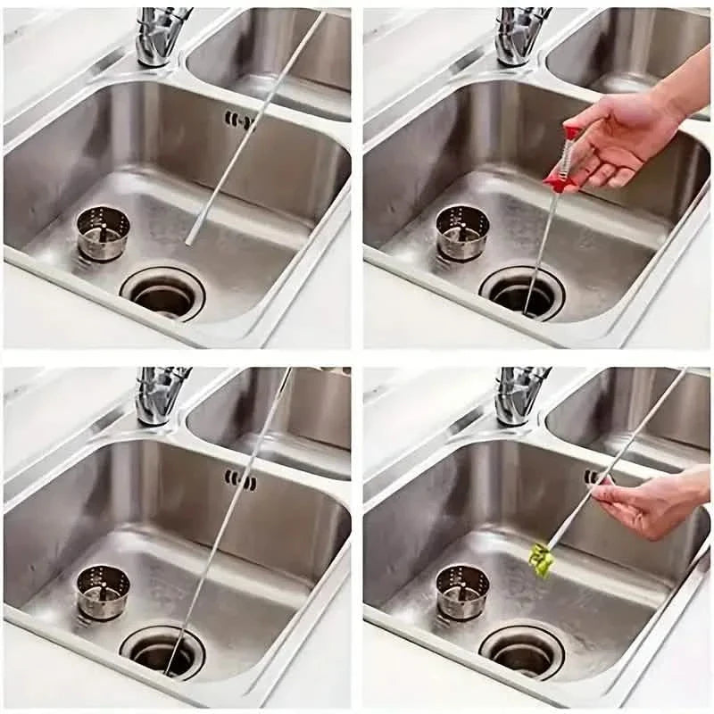 4-Claw Pipe Clog Remover, Spring Plumbing Tool for Kitchen Bathroom, Hair and Debris Catcher DailySale