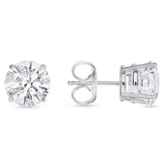 4 Ct Round Cut FL/D Lab Created White Sapphire Stud Earrings 14K White Gold DailySale