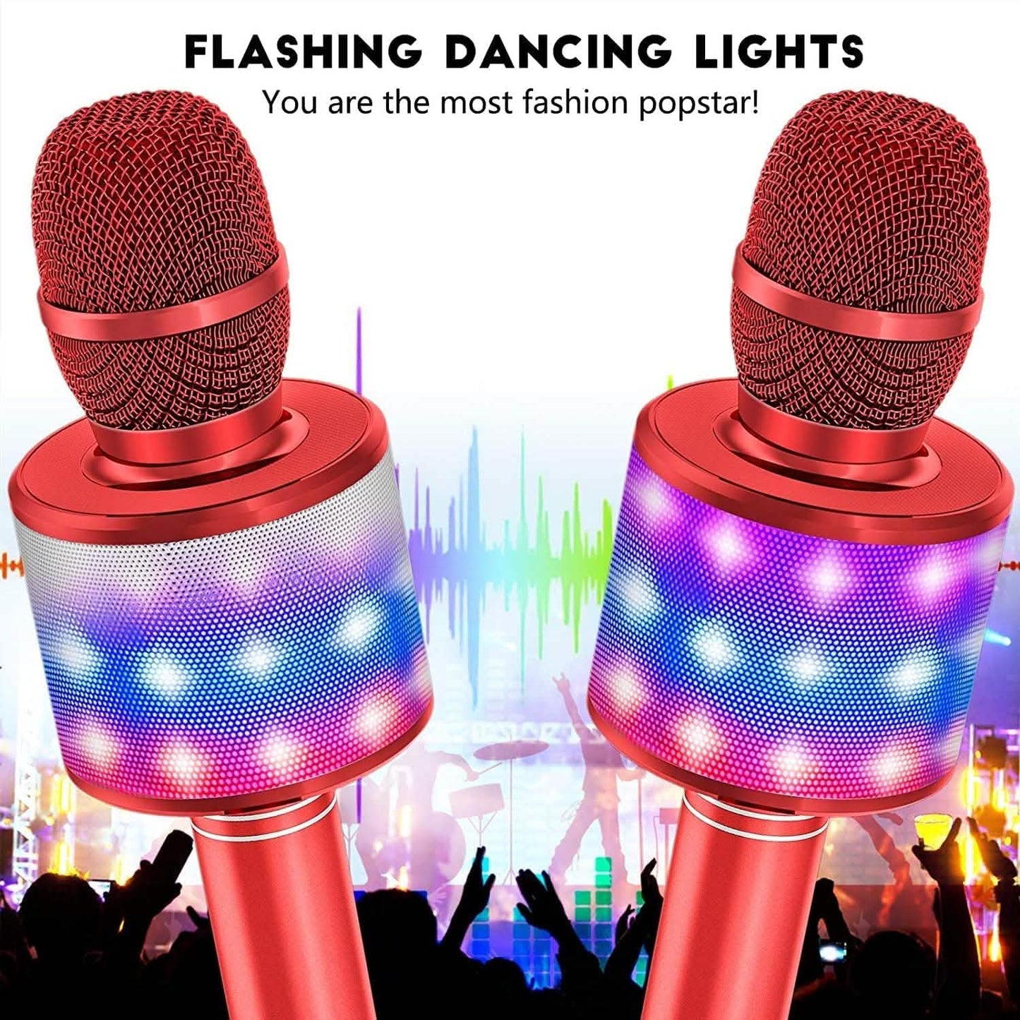 4-in-1 Karaoke Machine Microphone with LED Lights DailySale