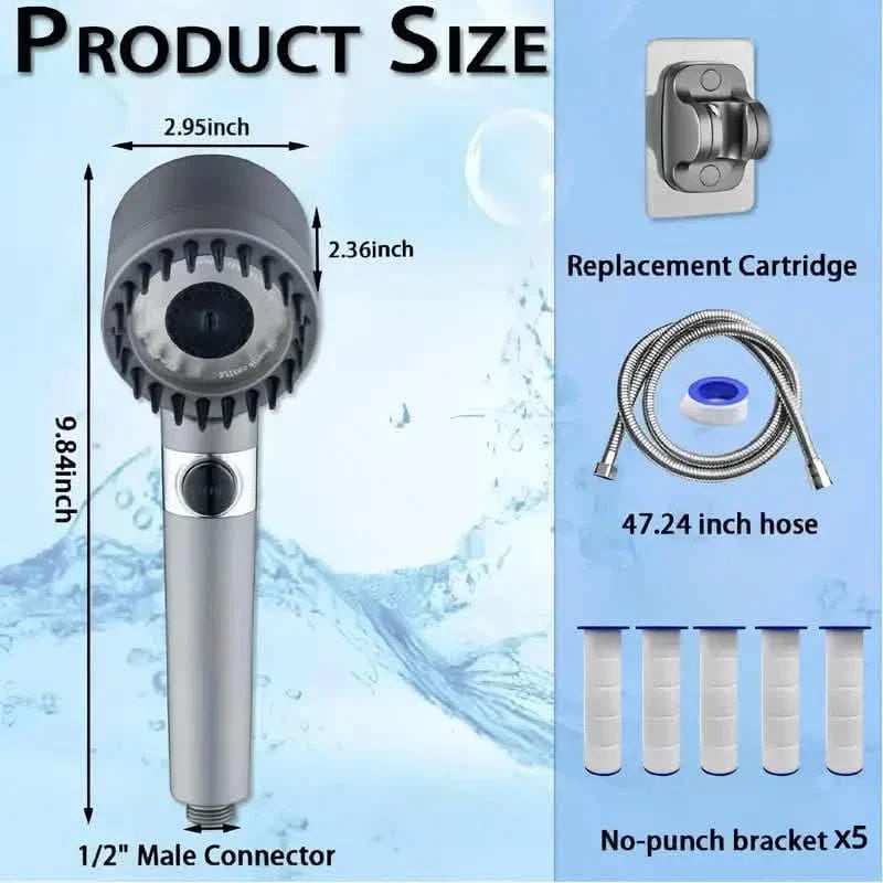 4-in-1 Removable Shower Head With 5 Filters and 3 Settings DailySale