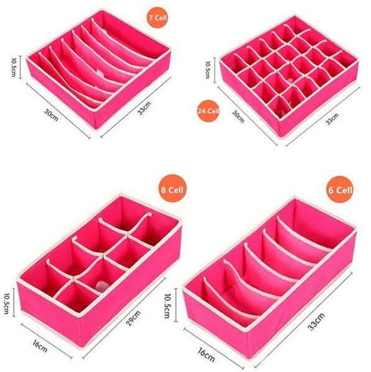 4-Pack: Collapsible Drawer Organizers - Pink DailySale