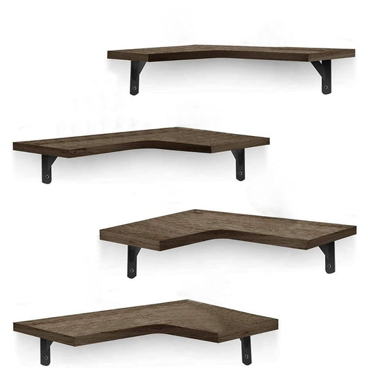 4-Pack: Corner Floating Shelf Wall Mount Display Storage DailySale