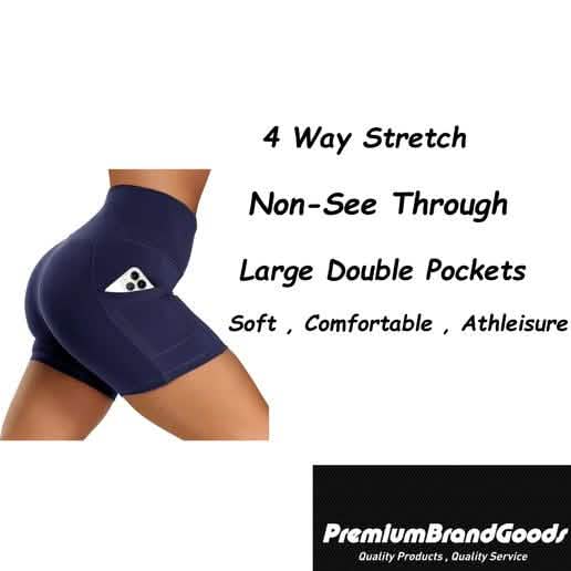 4-Pack: High Waist Soft Yoga Shorts for Women with 2 Side Pockets DailySale