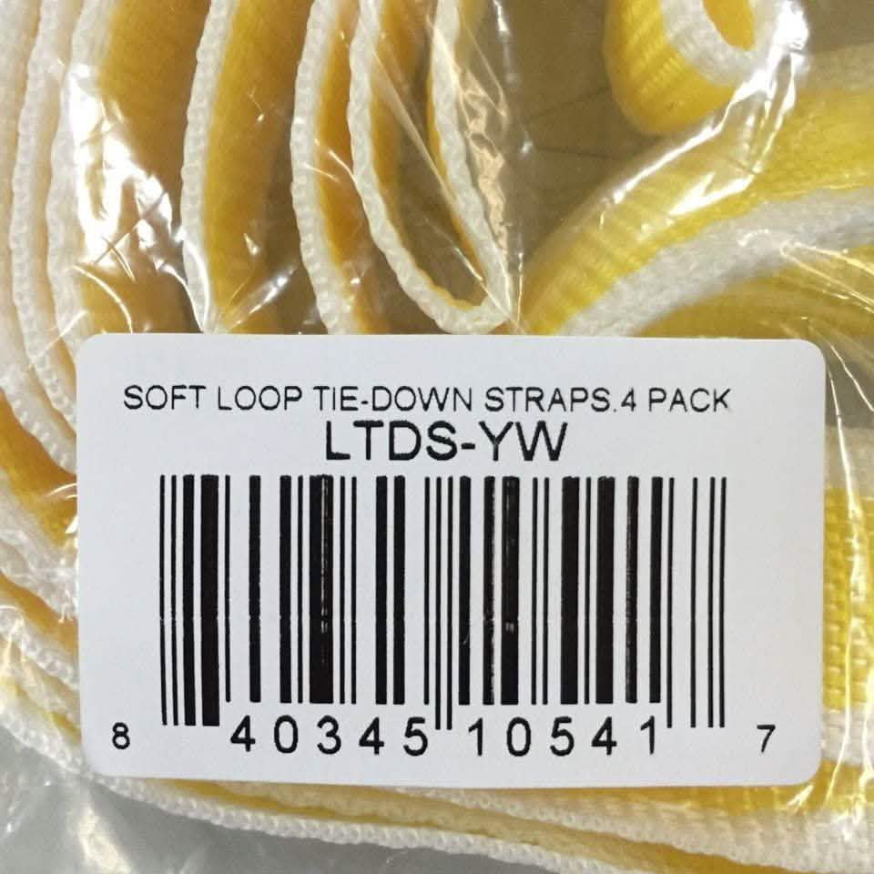 4-Pack: OxGord LTDS-YW American Eagle Soft Loop Tie-Down Straps DailySale