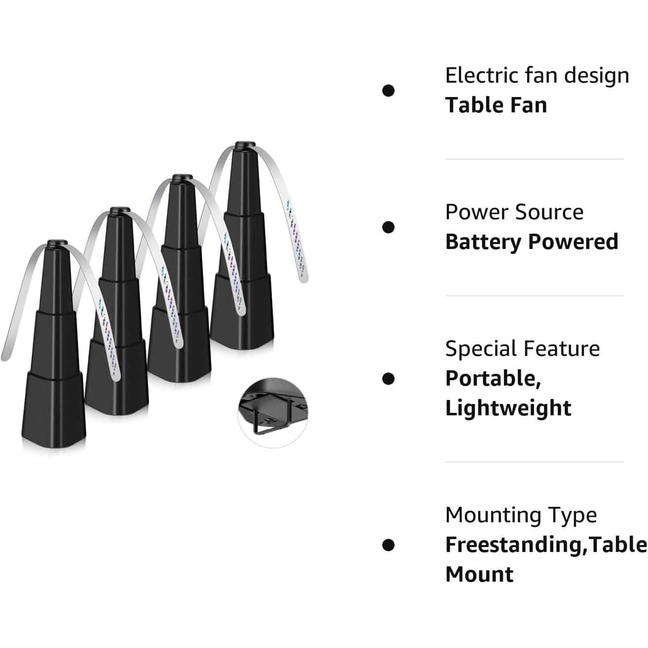 4-Pack: Portable Table Top Fly Fan Fly Spinner with Holographic Blades DailySale