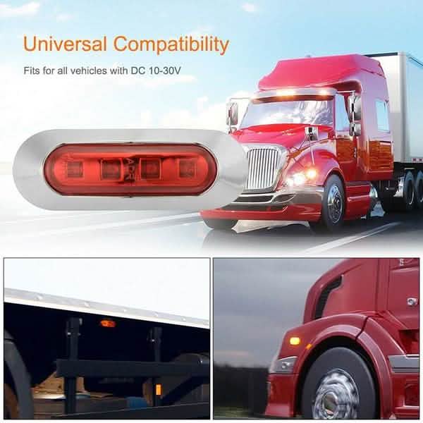 4-Piece: 12V-24V 4 LED Side Marker Indicator Lights DailySale