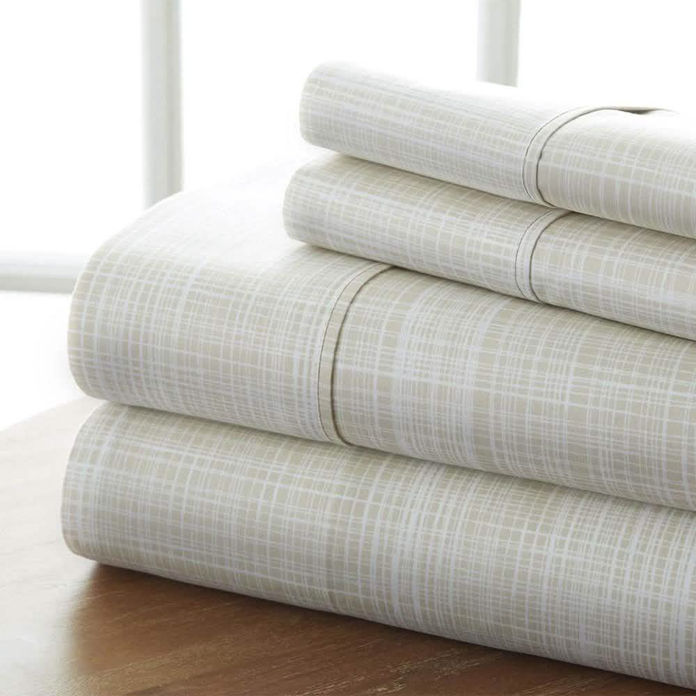 4-Piece Set: Thatch Patterned Hypoallergenic Deep Pocket Sheet Set DailySale