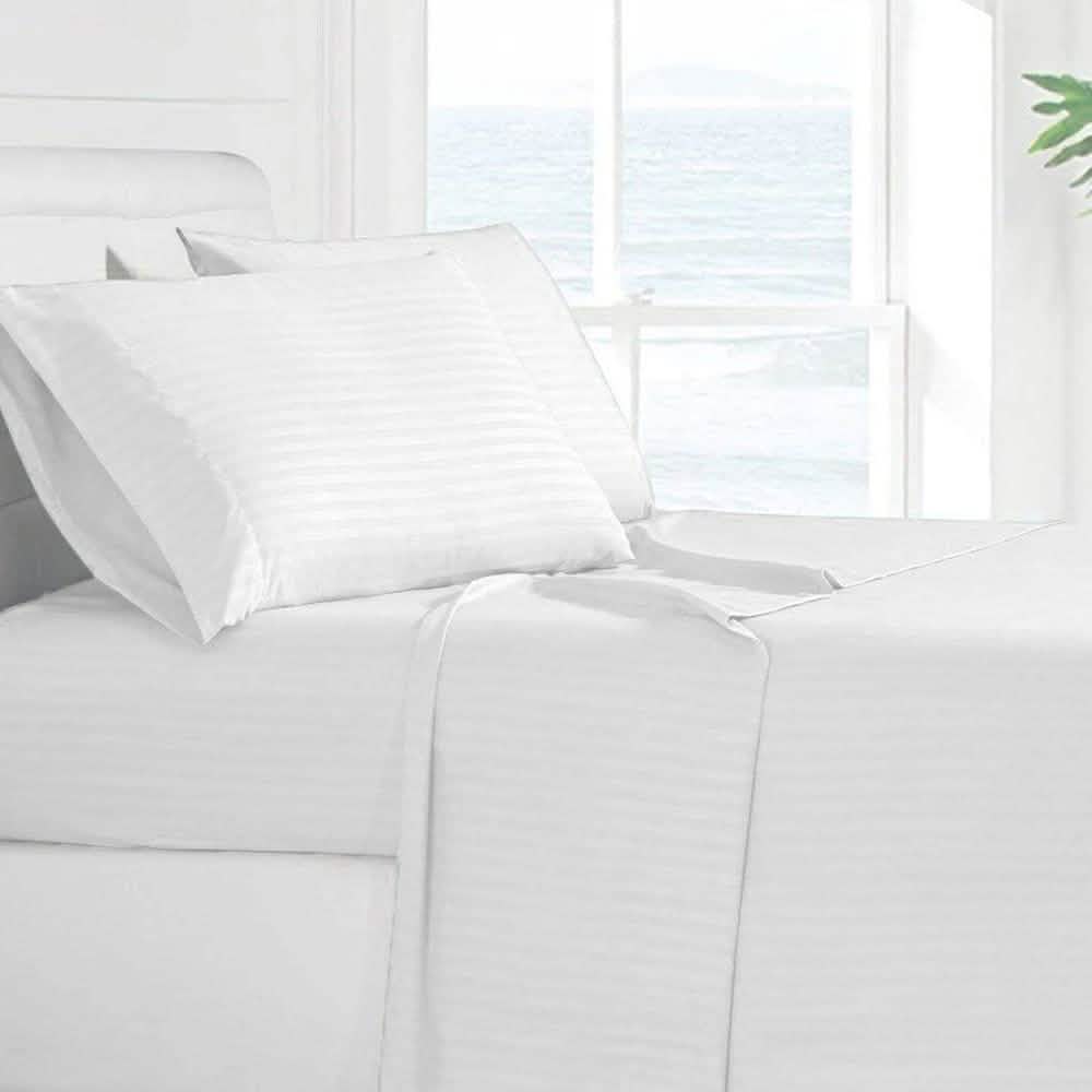 4-Piece: Stripe Smooth Textured Bedding Sheet Set DailySale