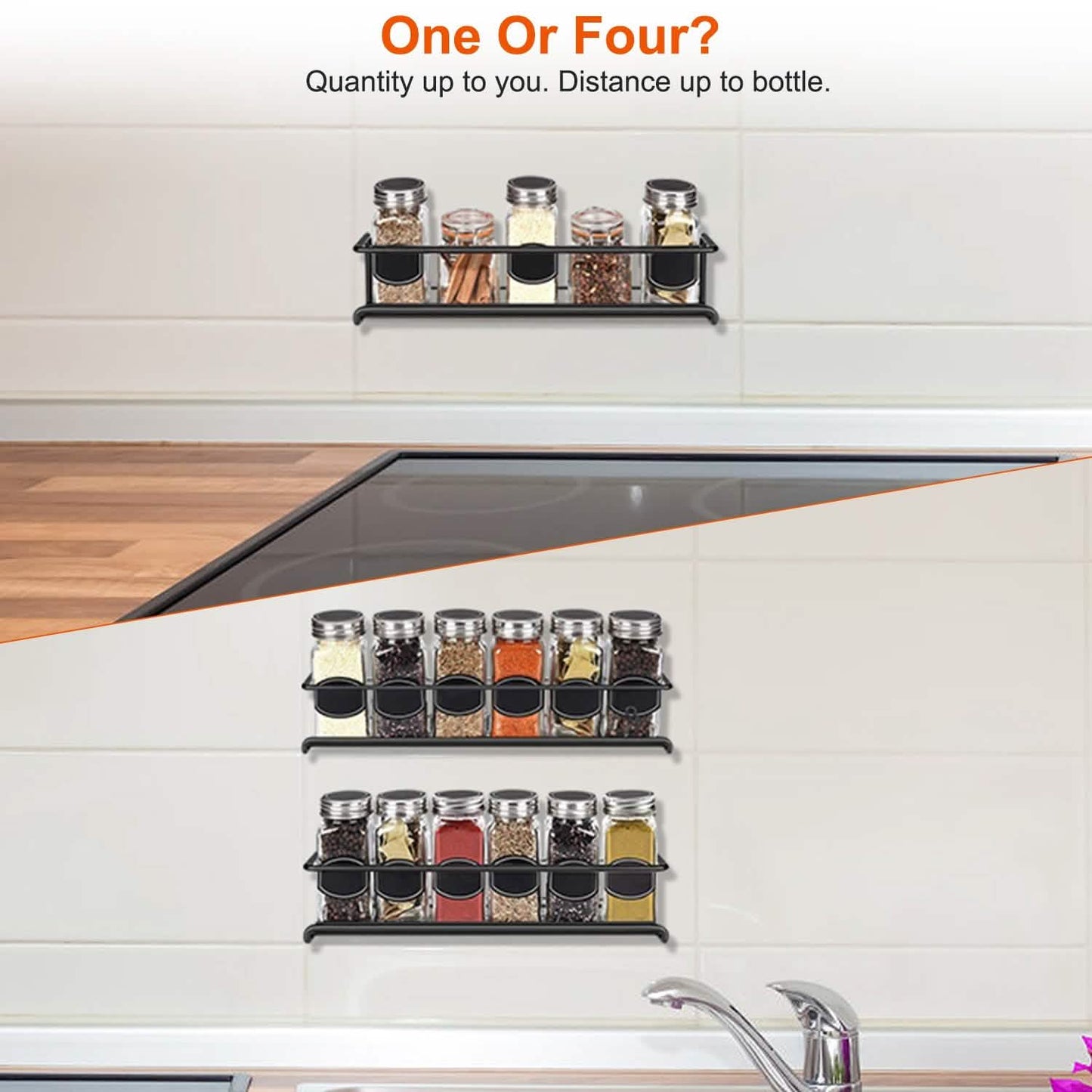 4-Piece: Wall Mount Spice Racks DailySale