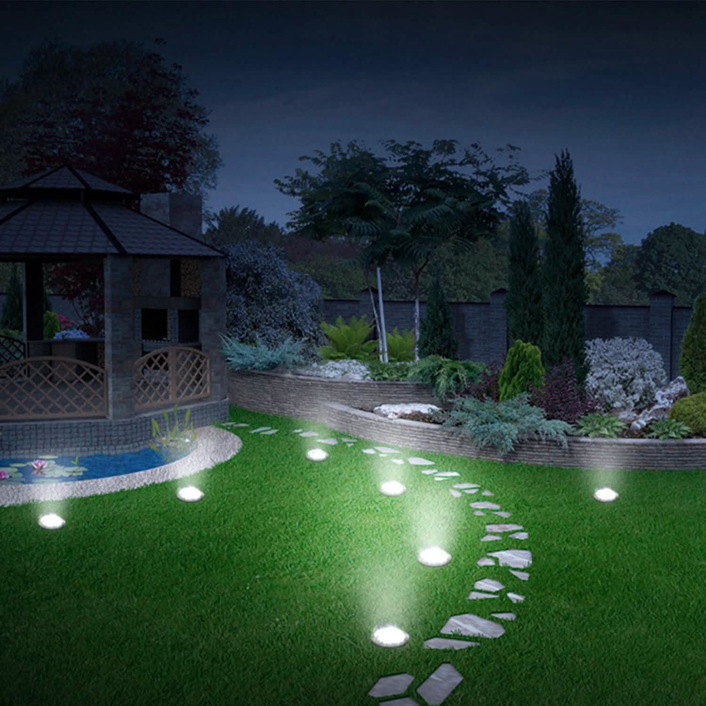 4-Pieces: Solar Powered Ground Light DailySale