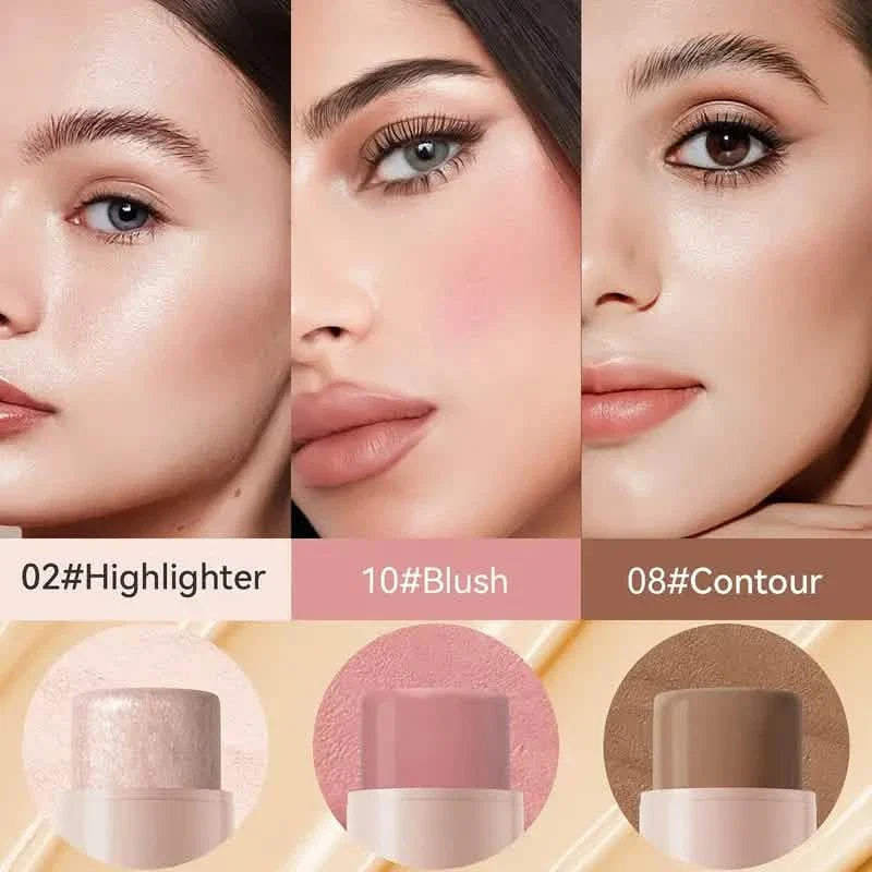 4-Pieces: Waterproof Cream Contour and Highlighter Kit with Brush DailySale