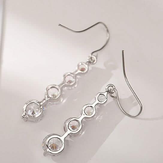 4 Row Graduated Crystal Drop Earrings DailySale
