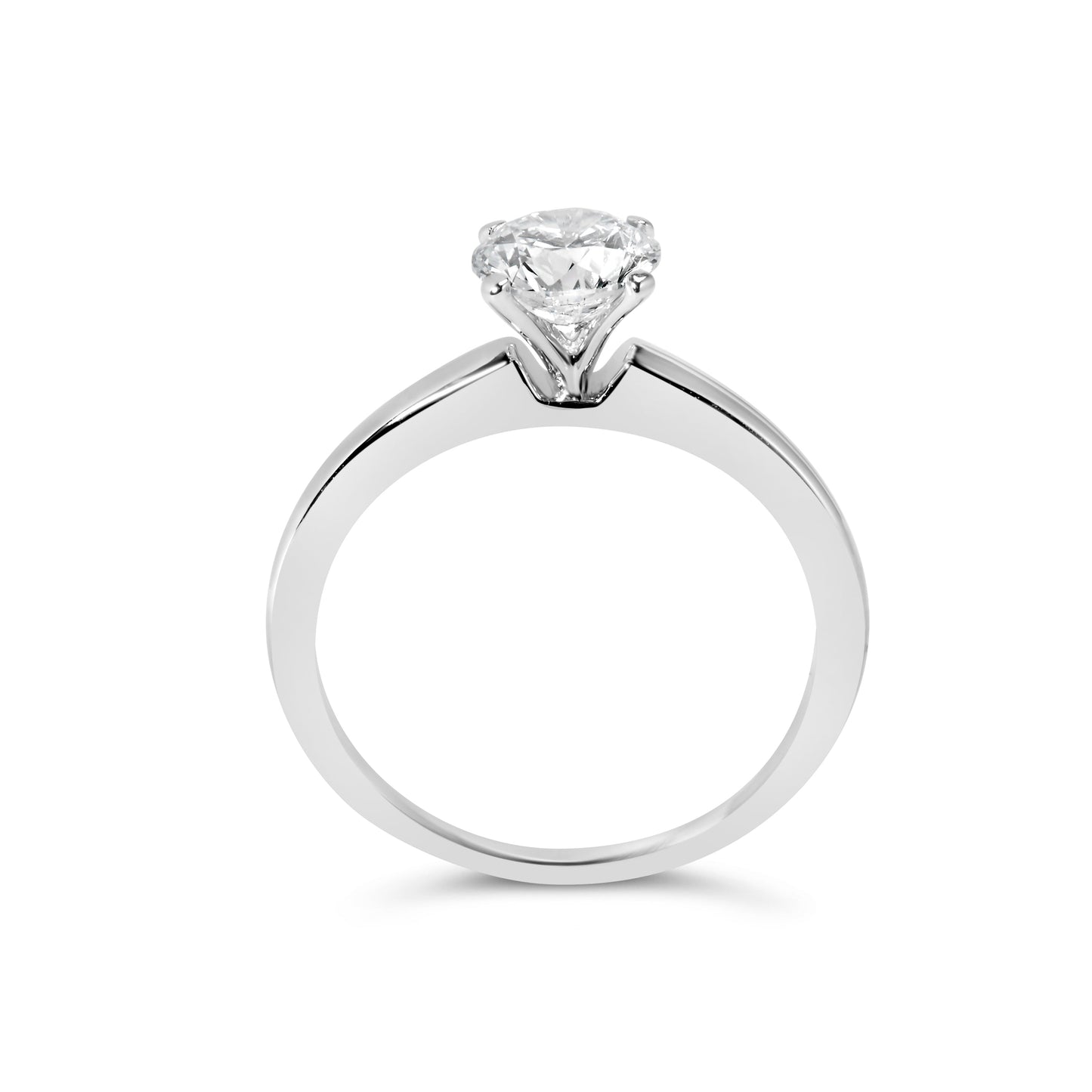 14K White Gold 1.0 Cttw Round Lab Grown Diamond 4 Prong Solitaire Engagement Ring (F-G Color, VS2-SI1 Clarity) - Ring Size 7 Bids.com