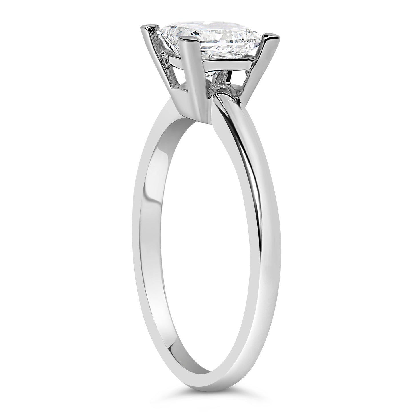 14K White Gold 1.0 Cttw Princess Lab-Grown Diamond Solitaire Engagement Ring (F-G Color, VS1-VS2 Clarity) - Ring Size 7 Bids.com