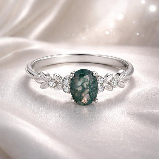 925 Sterling Silver Agate and CZ Pendant Ring Size 6 for Women Bids.com