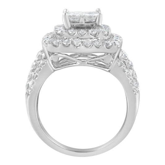 14KT White Gold Round and Princess Diamond Ring (2 1/4 cttw, H-I Color, SI1-SI2 Clarity) Bids.com
