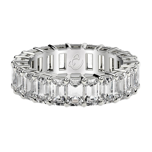 Emerald Cut Lab Grown Diamond Eternity Ring in 14k White Gold (6 cttw FG/VS2) Bids.com