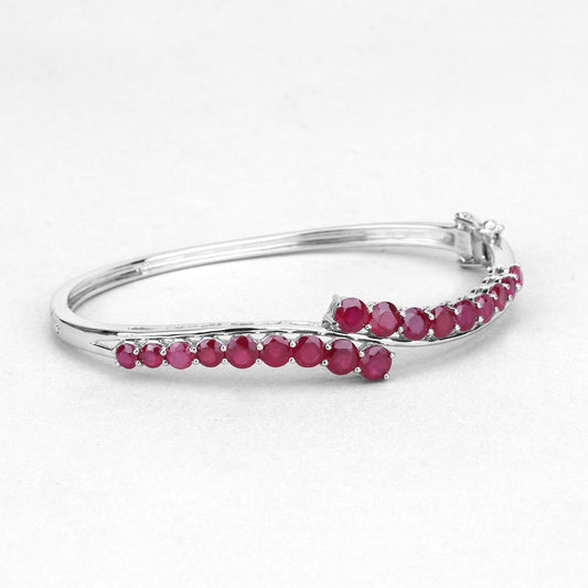 9.10 Carat Glass Filled Ruby .925 Sterling Silver Bangle Bids.com