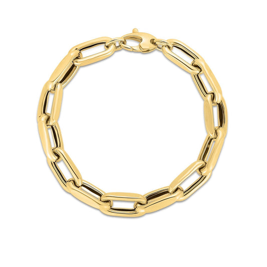 14k Yellow Gold French Cable Link Bracelet (9.00 mm) Bids.com