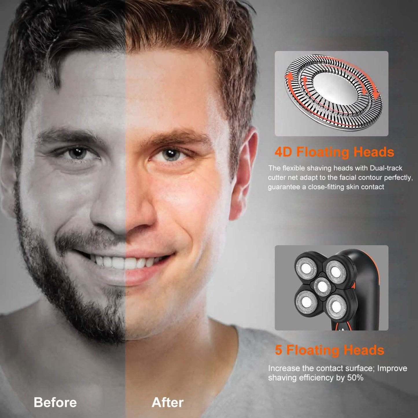 4D Electric Shavers Razor IPX7 Rechargeable Beard Trimmer DailySale