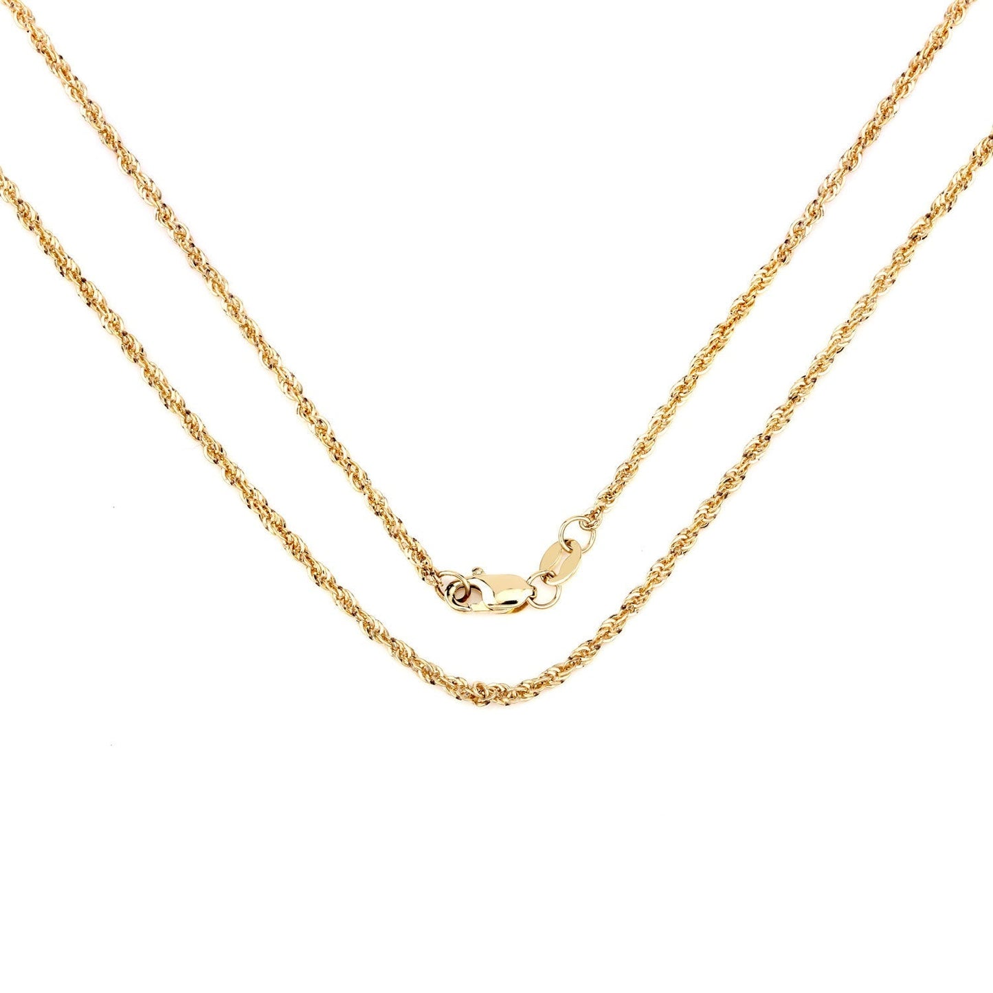 14K Yellow Gold 18inch 1.5mm Lite Rope Chain with Lobster Clasp Bids.com