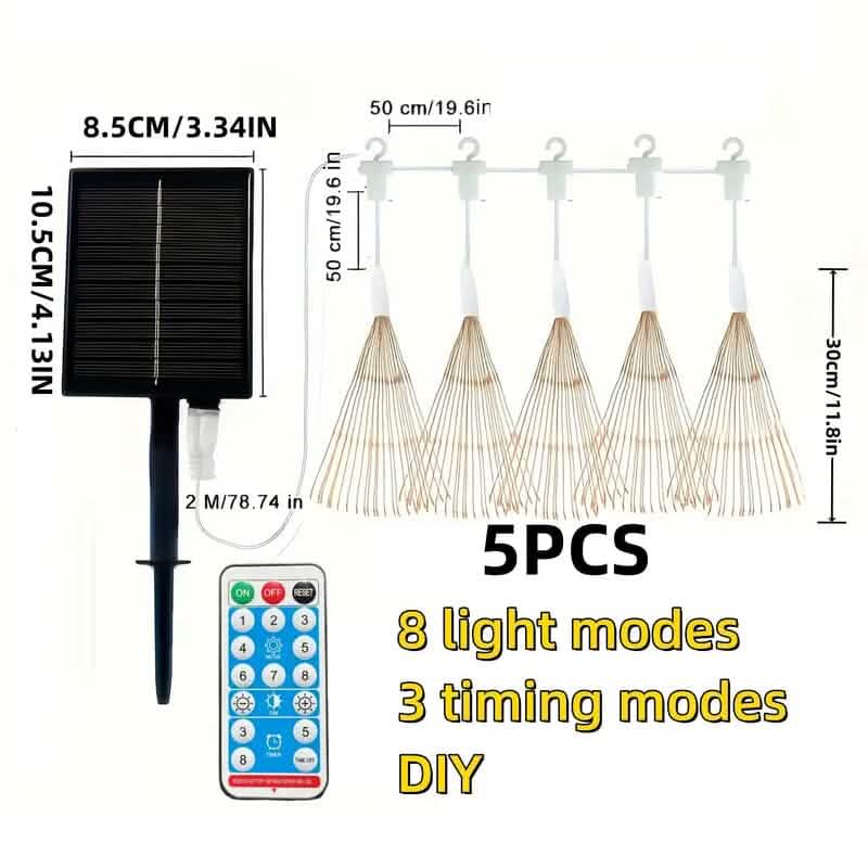 5-Pack: 450 LED Solar Starburst Sphere Lights DailySale