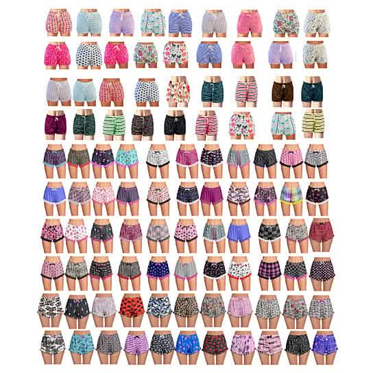 5-Pack: Women's Soft Comfy Printed Lounge Sleep Pajama Short DailySale