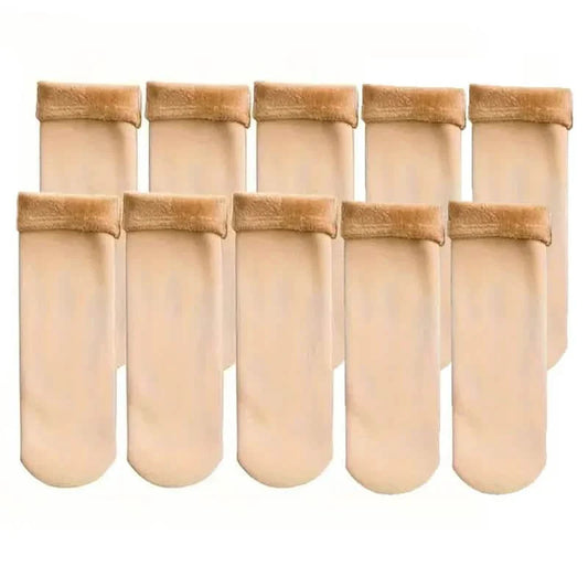 5-Pairs: Ultra-Soft Plush Lined Thermal Socks - Comfy Mid Tube Socks DailySale