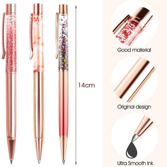 5-Piece: Bling Dynamic Liquid Ballpoint Pens DailySale