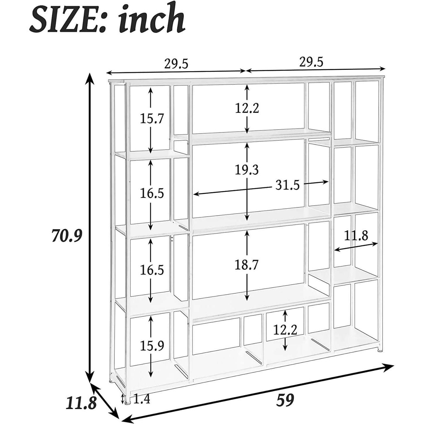 5-Tier Bookcase Bedroom Tall Bookshelf DailySale