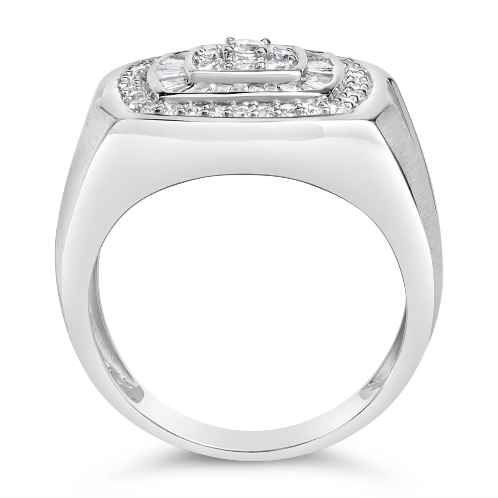 14K White Gold Men's Diamond Band Ring (1 cttw, H-I Color, SI1-SI2 Clarity) Bids.com