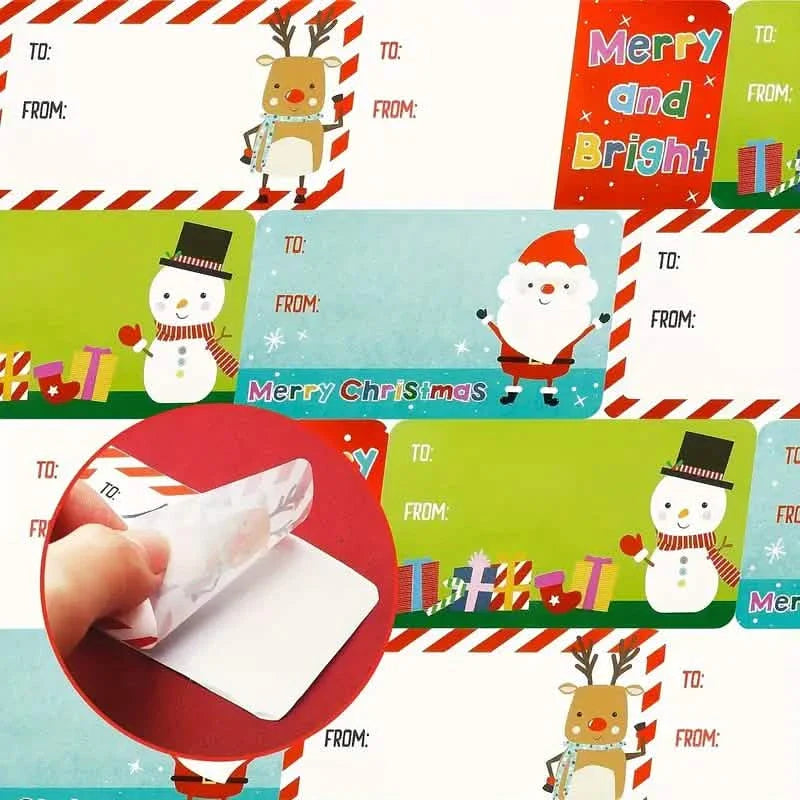 500-Pieces/Roll: Self Adhesive Tags Christmas Tags DailySale
