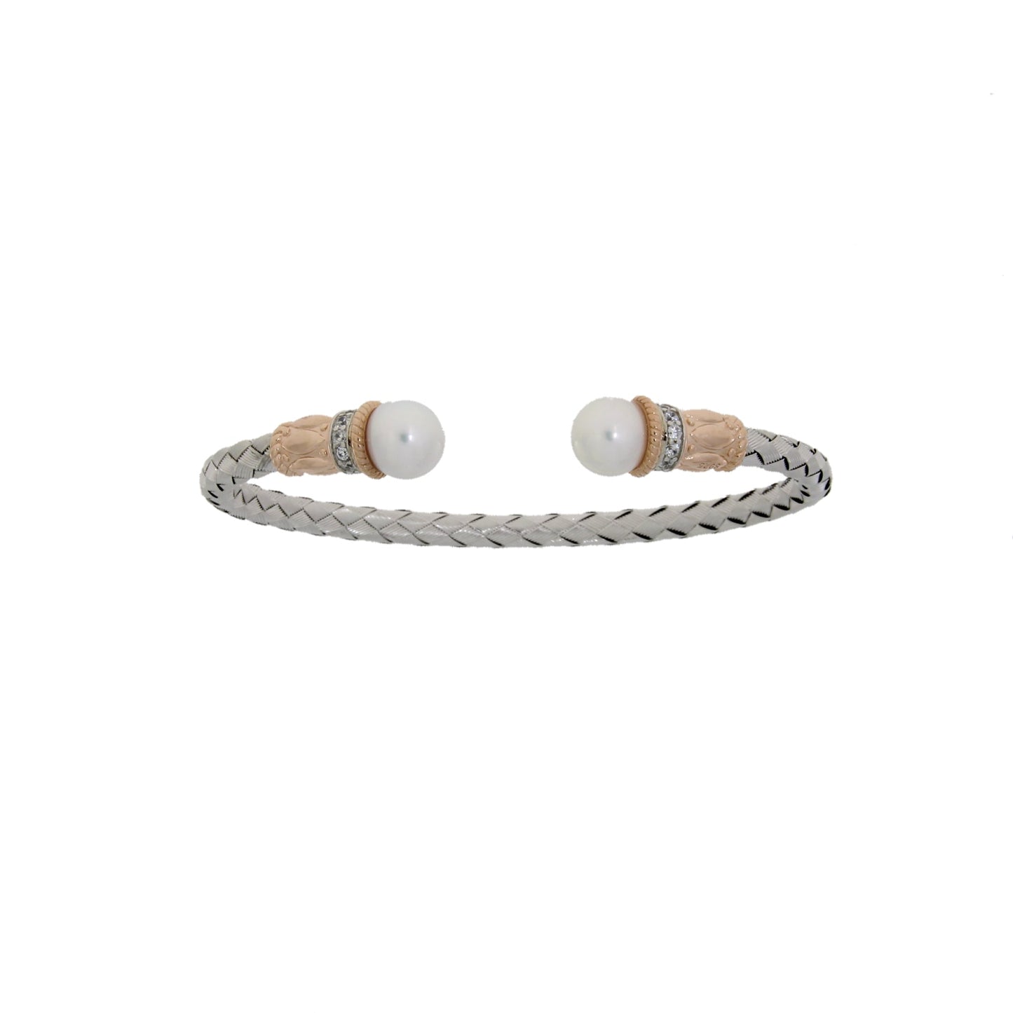 Genuine FW Pearl Bangle Bracelet Sterling Silver Bids.com