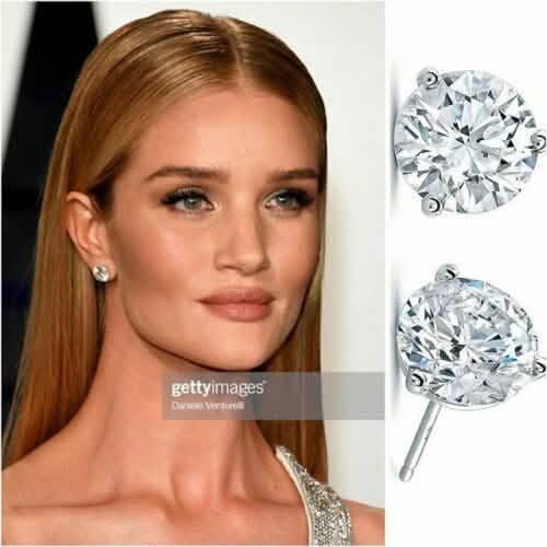 5Ct Round Cut VVS1 Diamond Style Push Back Stud Earrings 14K White Gold DailySale
