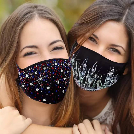 6-Pack: Rhinestone Holiday Bling Face Mask DailySale