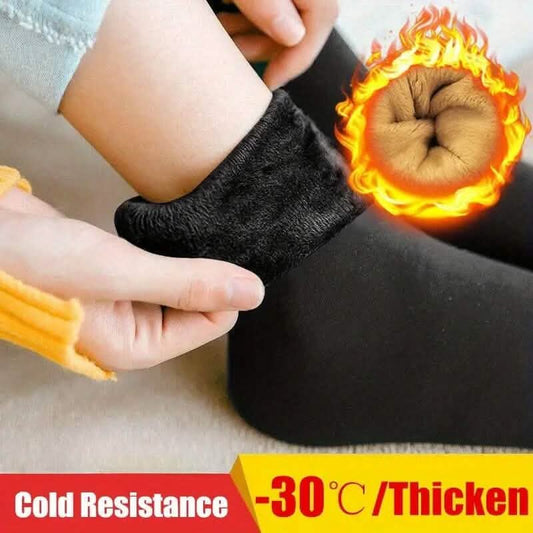4-Pairs: Ultra-Soft Plush Lined Thermal Socks - Comfy Mid Tube Socks - Black DailySale