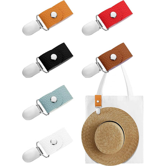 6-Piece: Hat Clip for Summer Travel on Bag Luggage PU Leather Hat DailySale