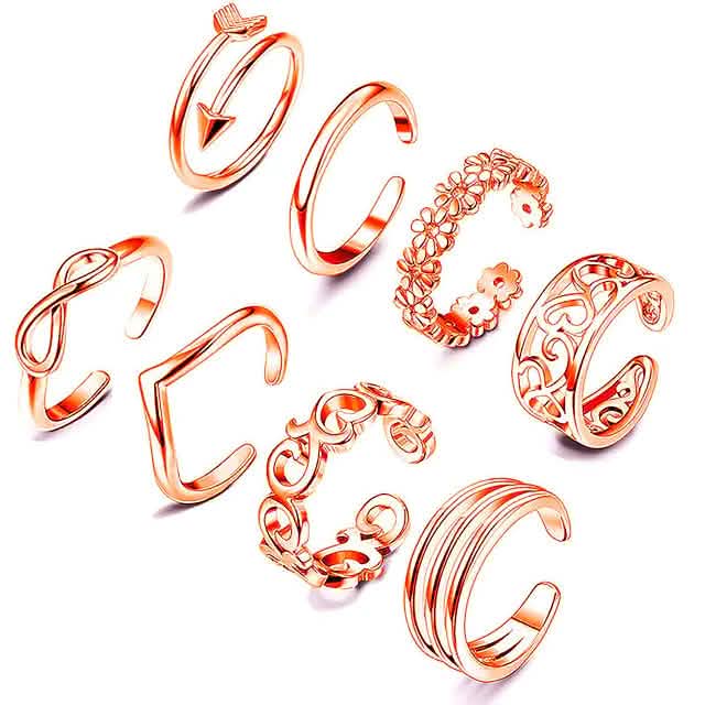 6-Pieces: Adjustable Open Toe Ring Band DailySale