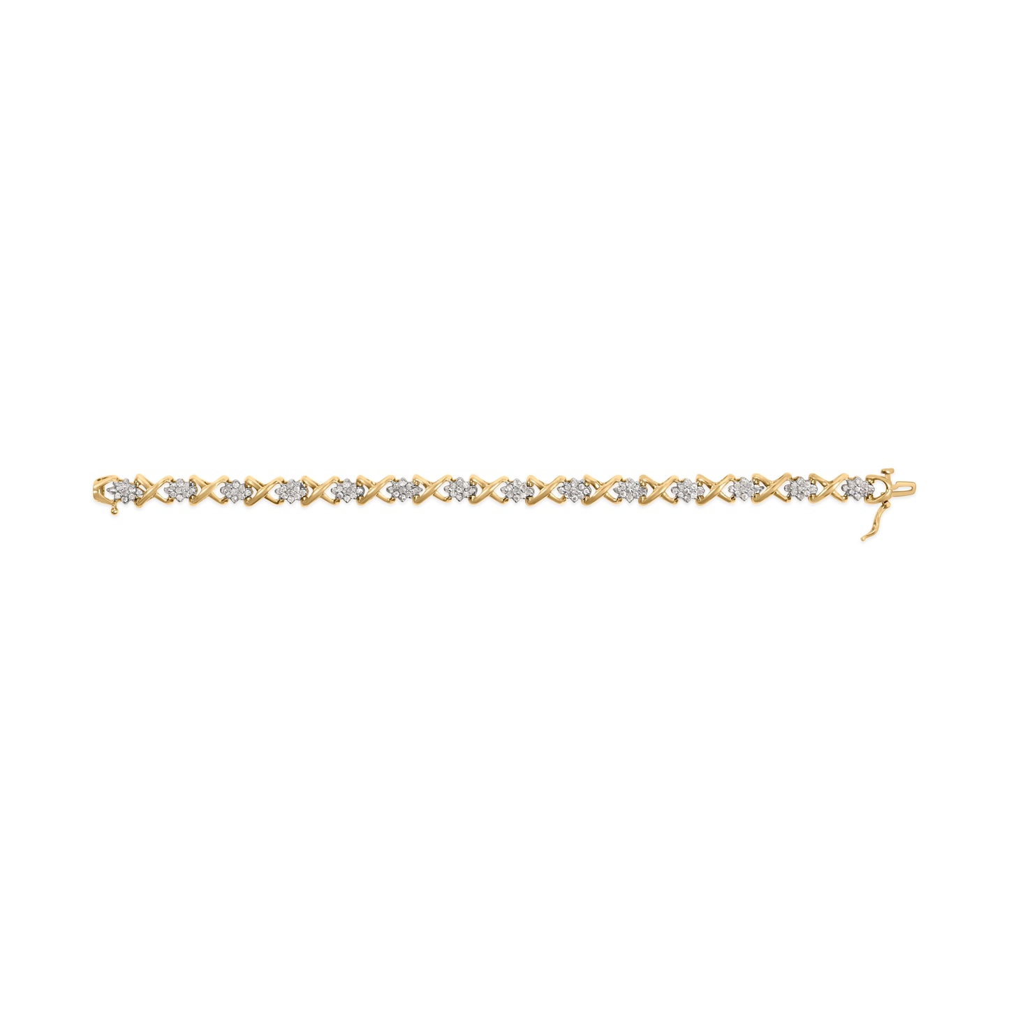 10k Yellow Gold Plated .925 Sterling Silver 2.00 Cttw Round-Cut Diamond Link 7" Bracelet (H-I Color, I2-I3 Clarity) Bids.com