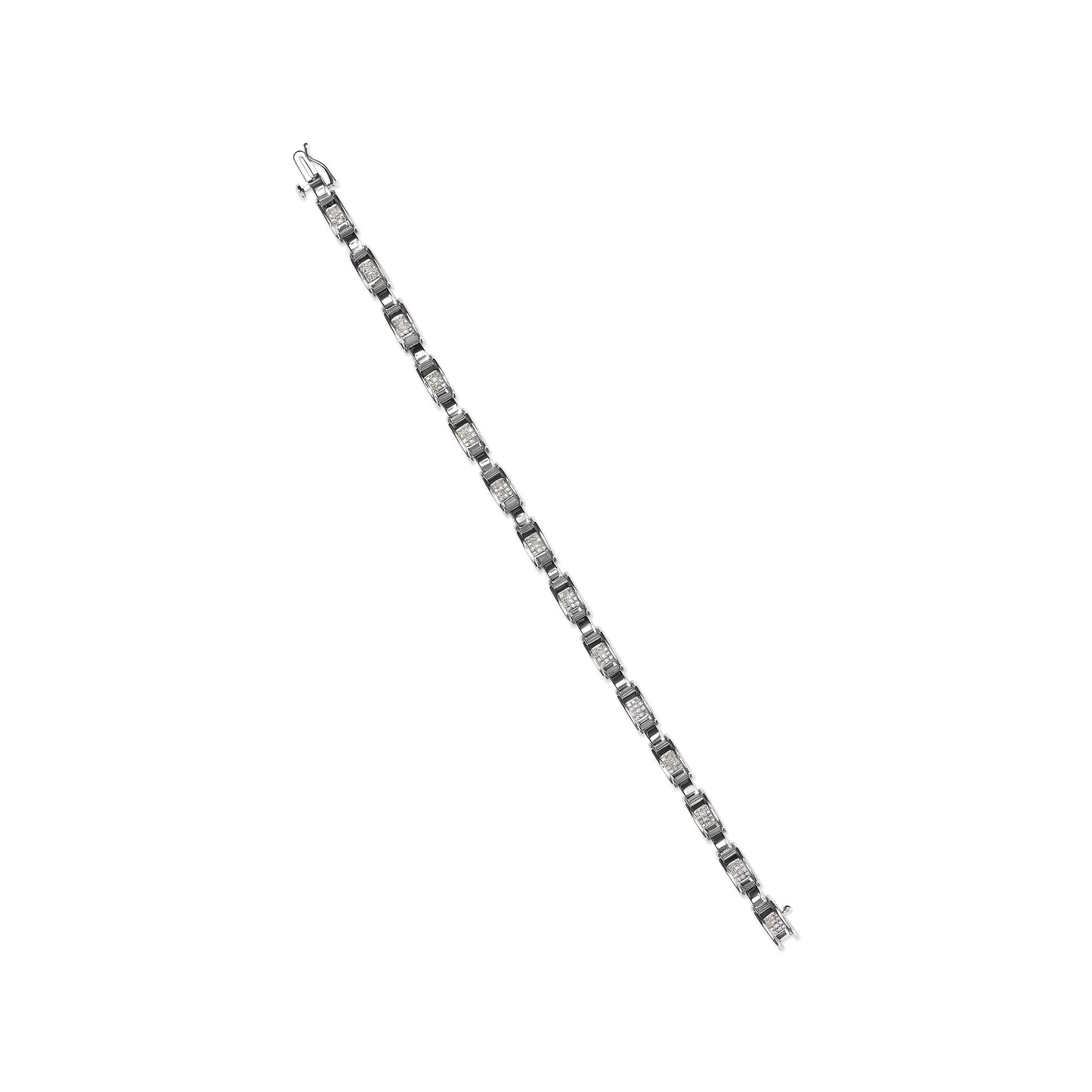 14K White Gold 1.00 Cttw Princess-Cut Diamond Link Bracelet (I-J Color, I1-I2 Clarity) - Size 7.25 Bids.com