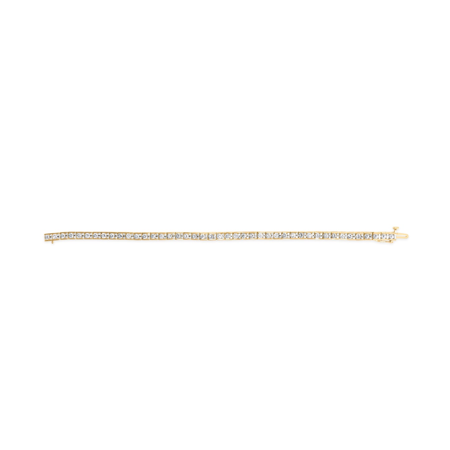10K Yellow Gold 4.00 Cttw Channel Set Round Diamond Tennis 7" Bracelet (J-K Color, I1-I2 Clarity) Bids.com