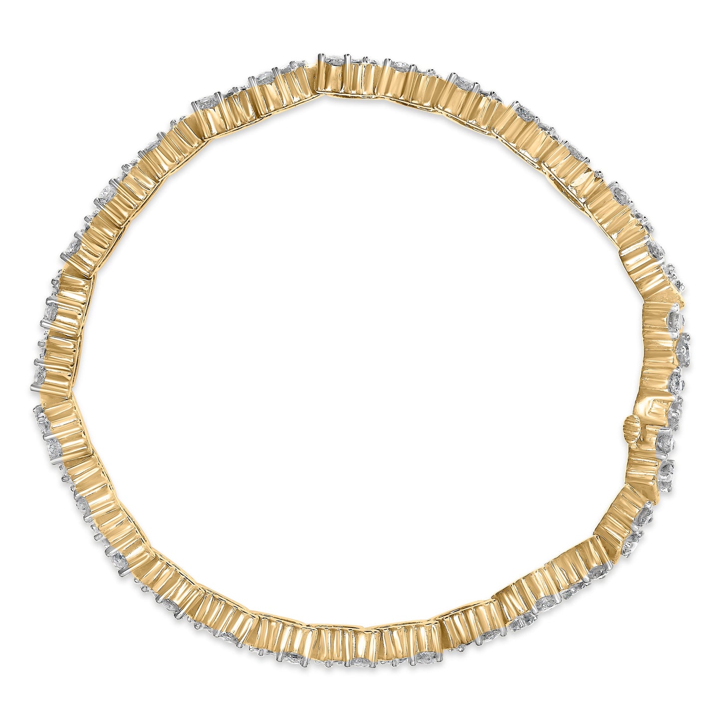 14K Yellow Gold 4.00 Cttw Diamond Triangle Link Tennis Bracelet (H-I Color, I1-I2 Clarity) - 7" Inches Bids.com