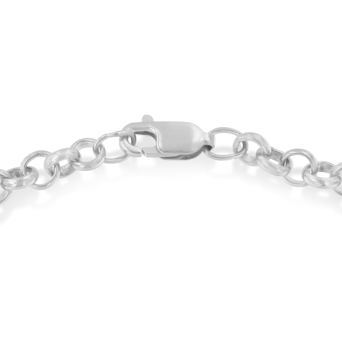 10K Yellow Gold 1/10 Cttw Diamond Awareness Ribbon & Heart Charm on 7" .925 Sterling Silver Rolo Bracelet (H-I Color, I1-I2 Clarity) Bids.com