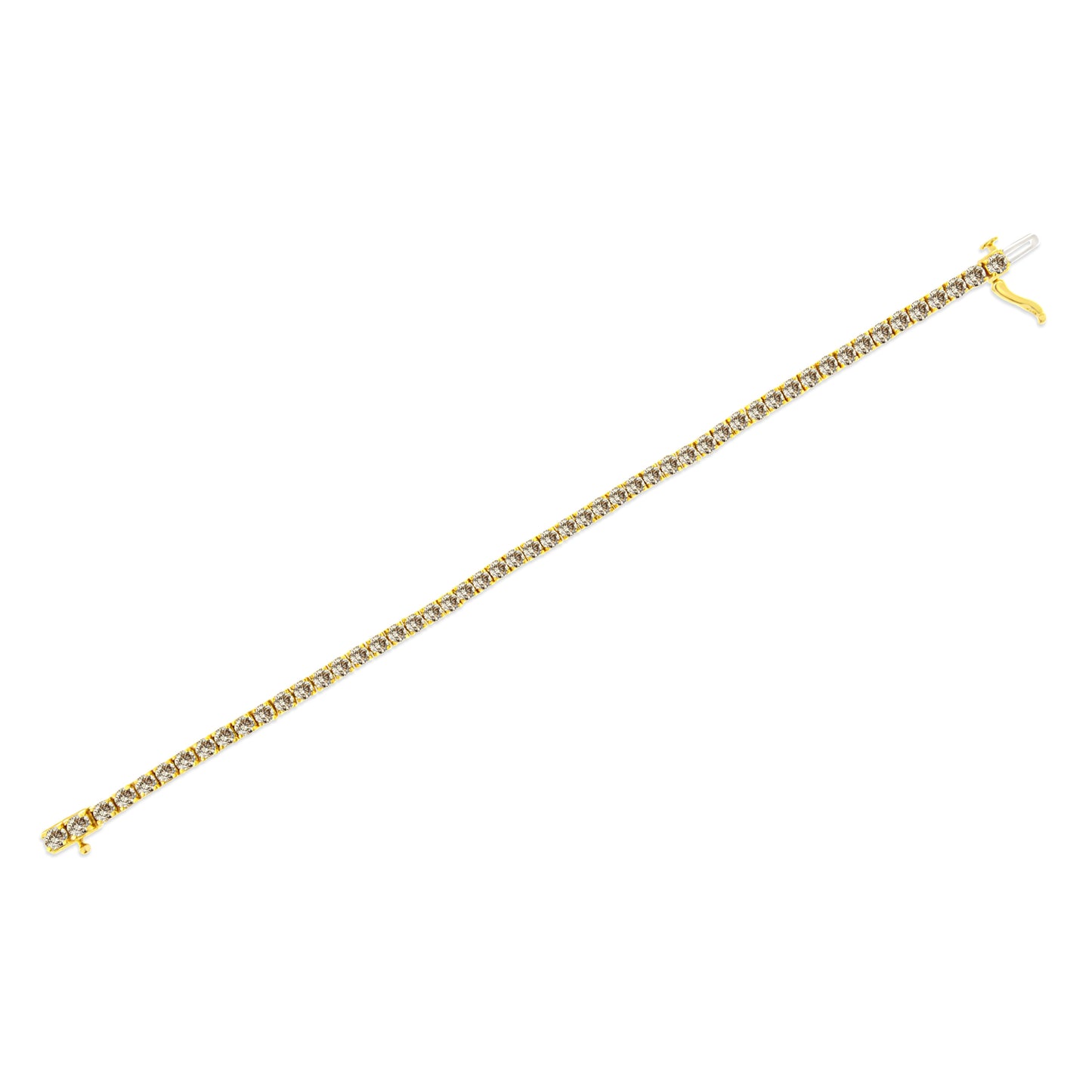 14K Yellow Gold Plated .925 Sterling Silver 8.0 Cttw Diamond Classic Link Tennis Bracelet (K-L Color, I2-I3 Clarity) - 7-1/4" Bids.com