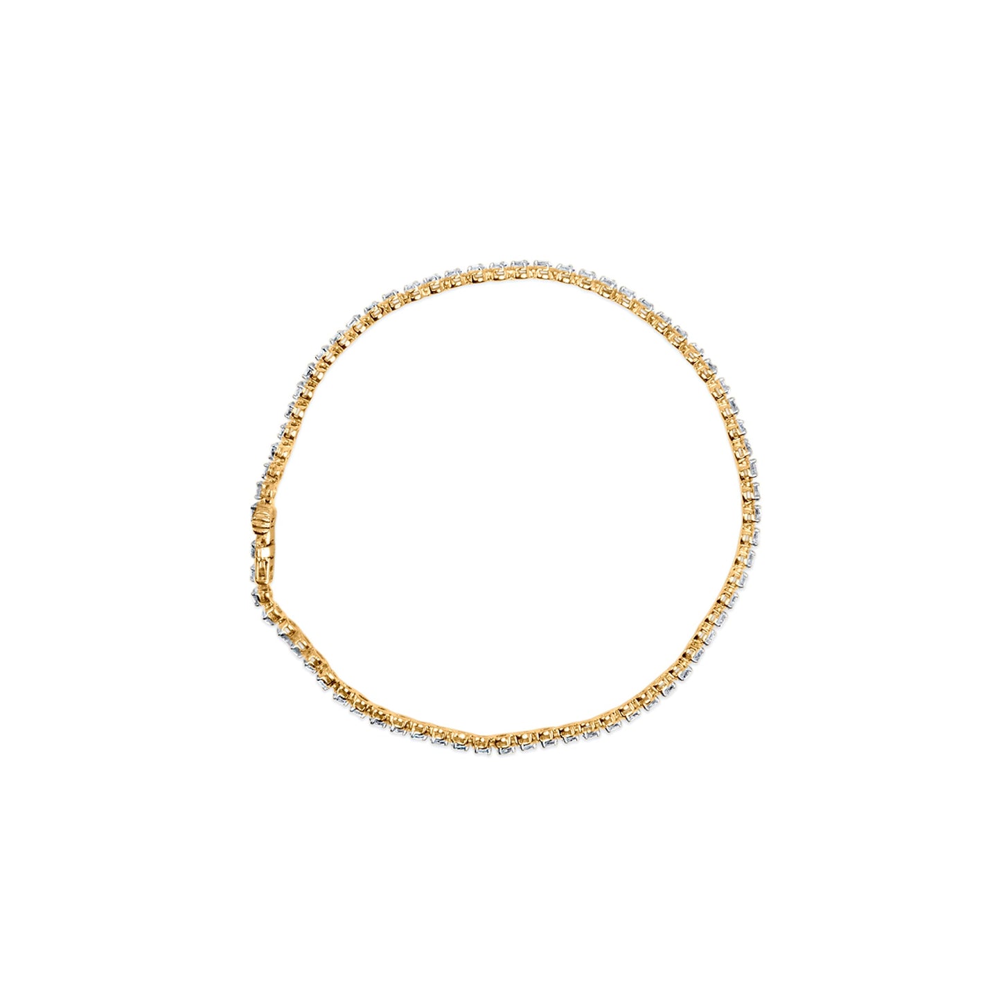 10K Yellow Gold Plated Sterling Silver 1.0 Cttw Round Diamond Tennis Bracelet Bids.com