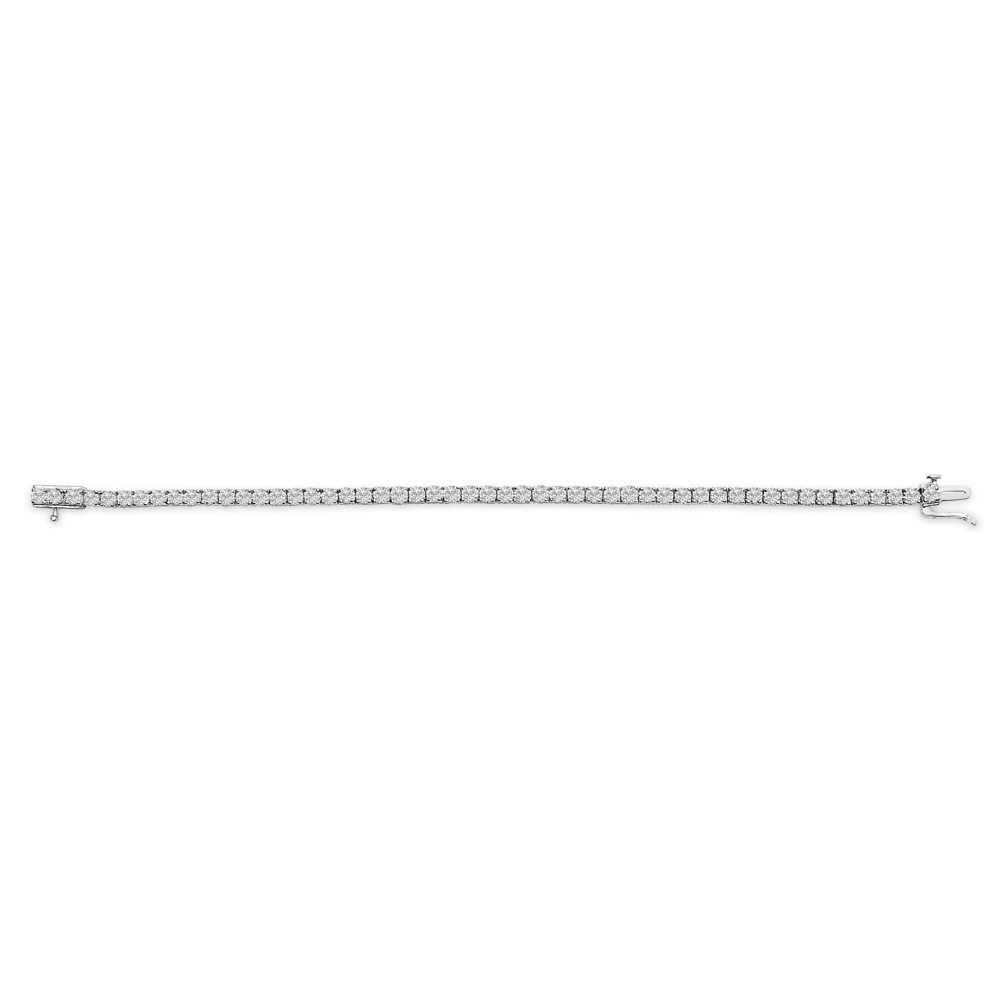 14K White Gold 7.0 cttw 4-Prong Set Lab Grown Diamond 7" Tennis Bracelet Bids.com